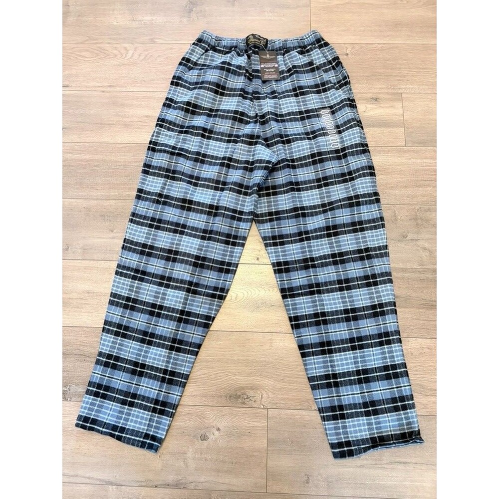 VERMONT FLANNEL CO. Pajama Pants Mens M Blue White Plaid Straight Leg NEW